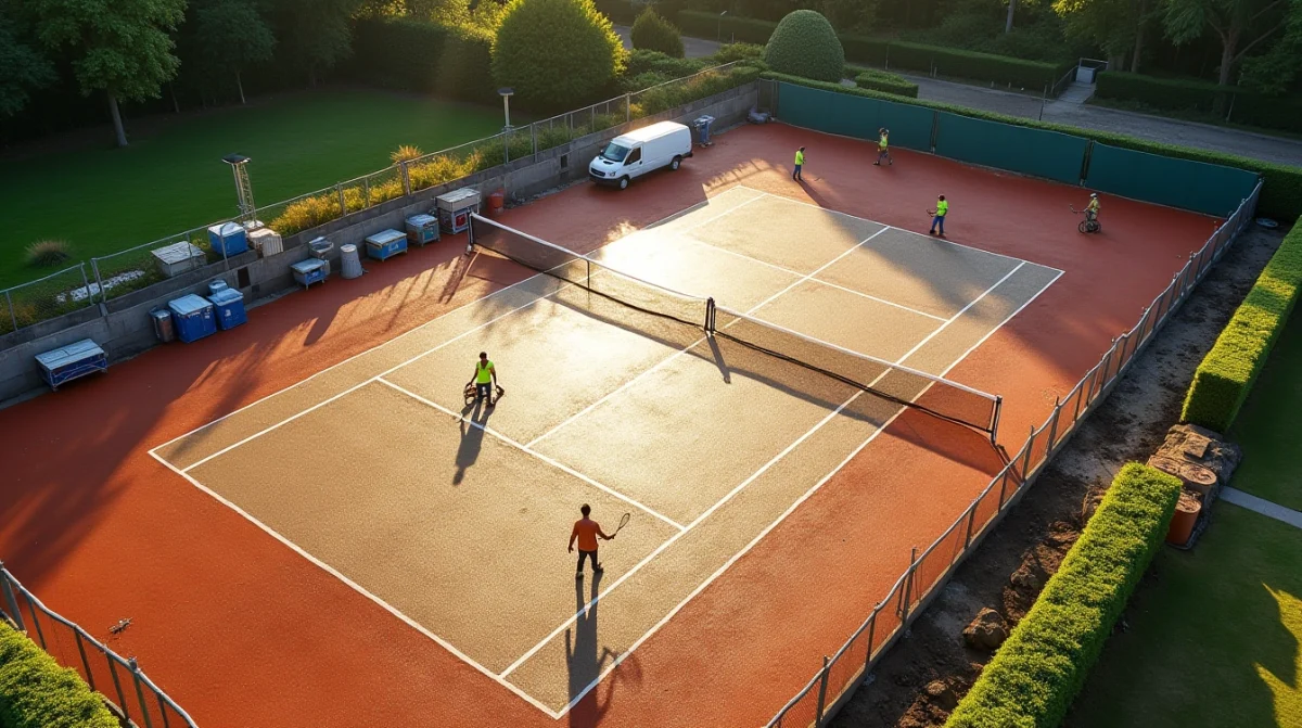Étapes clés de la construction de terrain de tennis