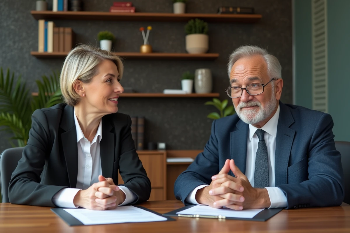 Avocats en discussion dans un bureau moderne