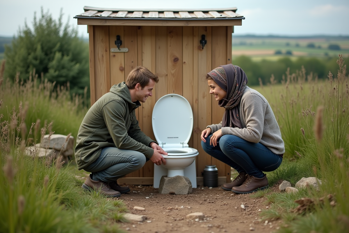 Jeune couple posant près d