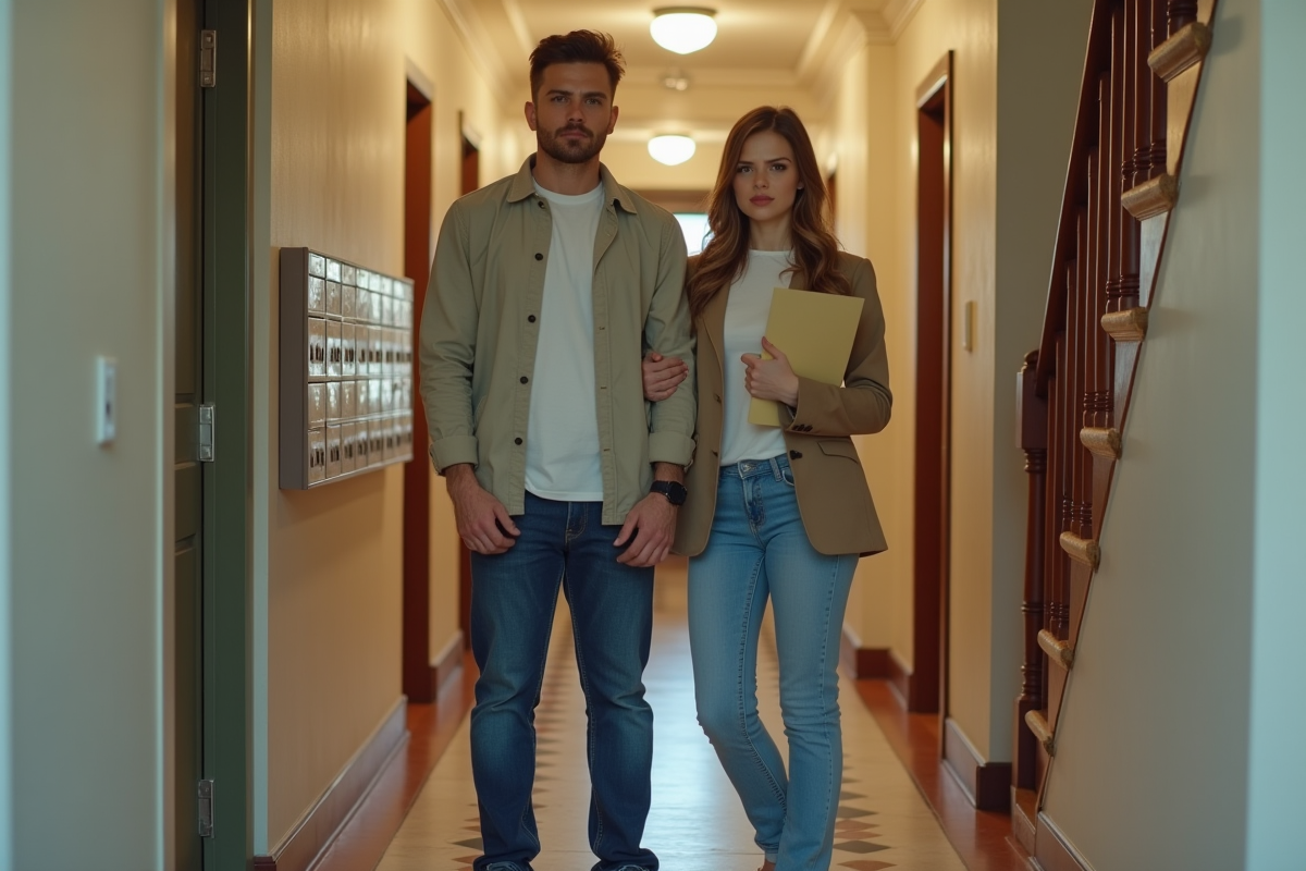 Jeune couple anxieux dans l