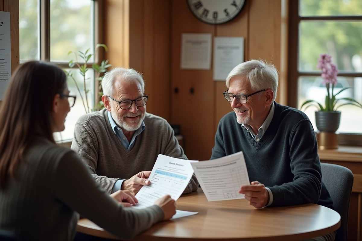 Homme souriant consulte un calendrier d