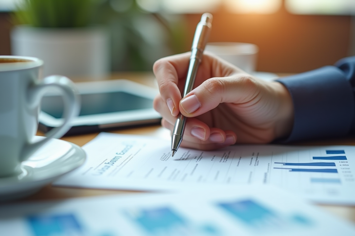 Mains tenant un stylo prêt à signer un contrat de prêt bancaire