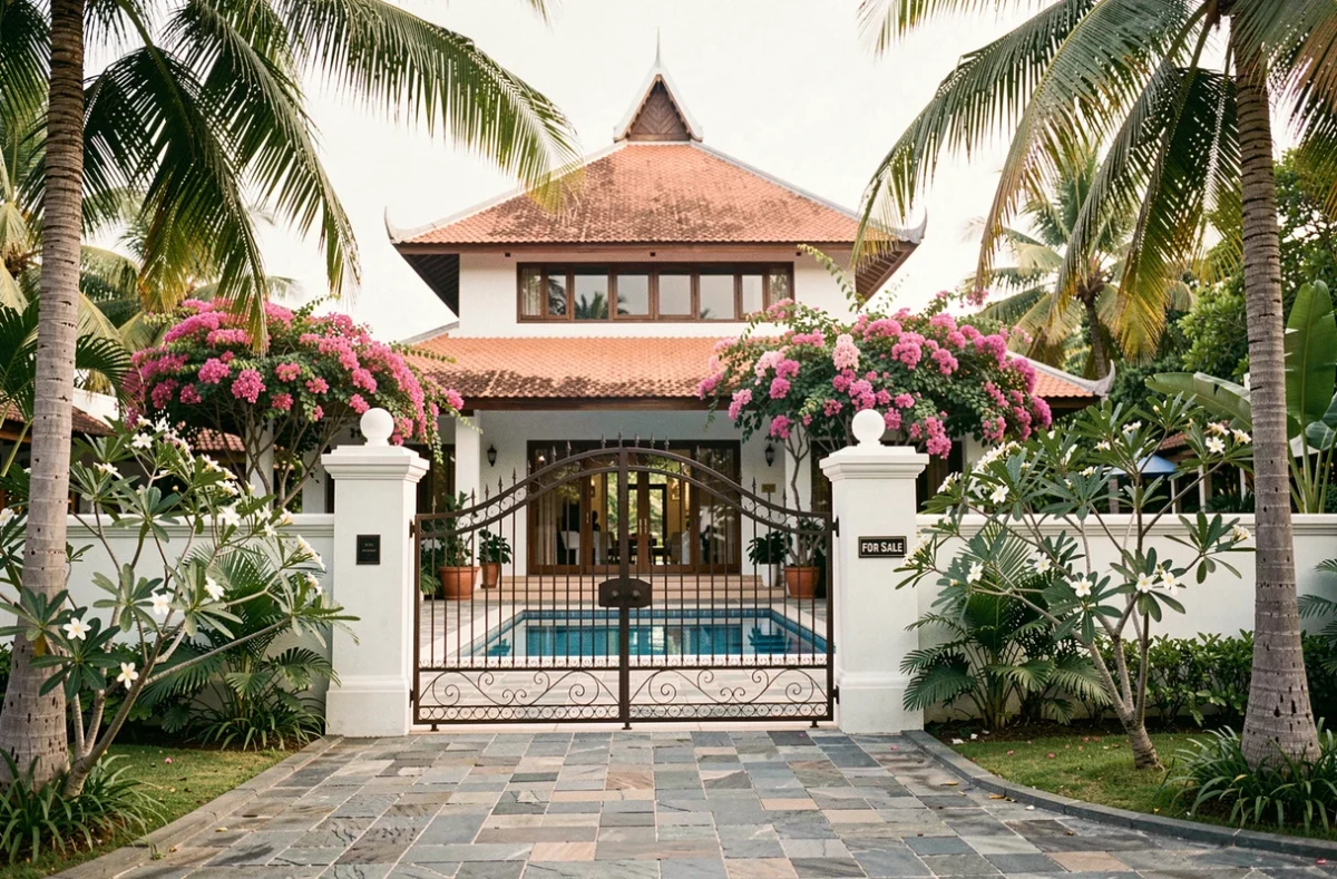 Villa de luxe à vendre à Koh Samui illustrant les enjeux juridiques de l'achat immobilier via une société en Thaïlande